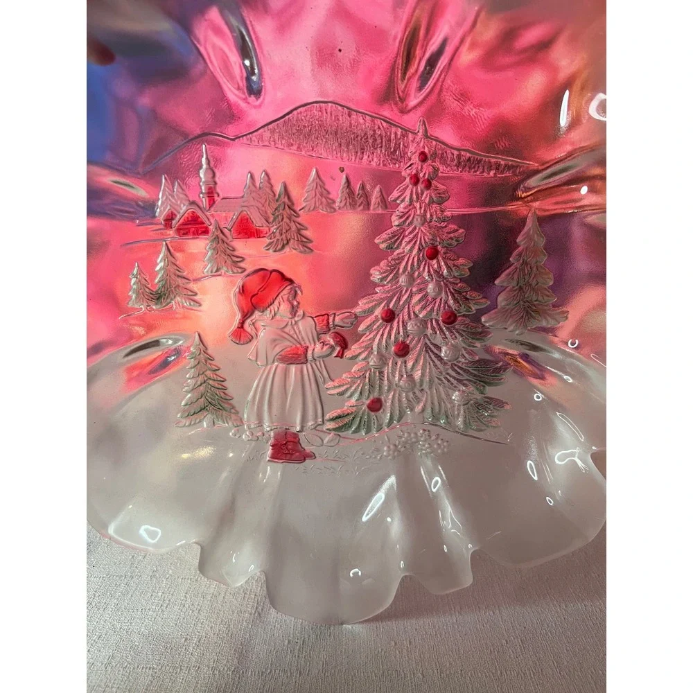 Vintage 1990 Mikasa Christmas Glass Bowl 14.5
